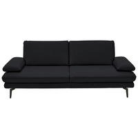 3-SITZER-SOFA in Echtleder Anthrazit  - Anthrazit/Schwarz, Design, Leder/Metall (222/86/104cm) - Dieter Knoll