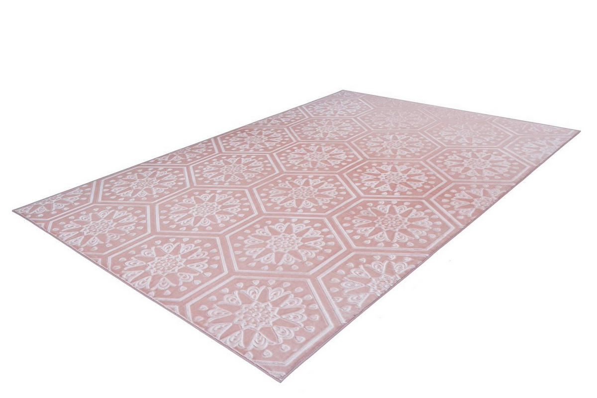 FLACHWEBETEPPICH 120/170 cm Monroe 225 Rosa Rosa  - Rosa, KONVENTIONELL, Kunststoff/Textil (120/170cm)