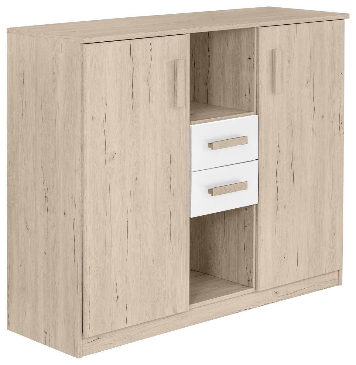 KOMMODE 124/105/41 cm  in Eichefarben, Weiß  - Eichefarben/Weiß, Design, Holzwerkstoff/Kunststoff (124/105/41cm) - MID.YOU