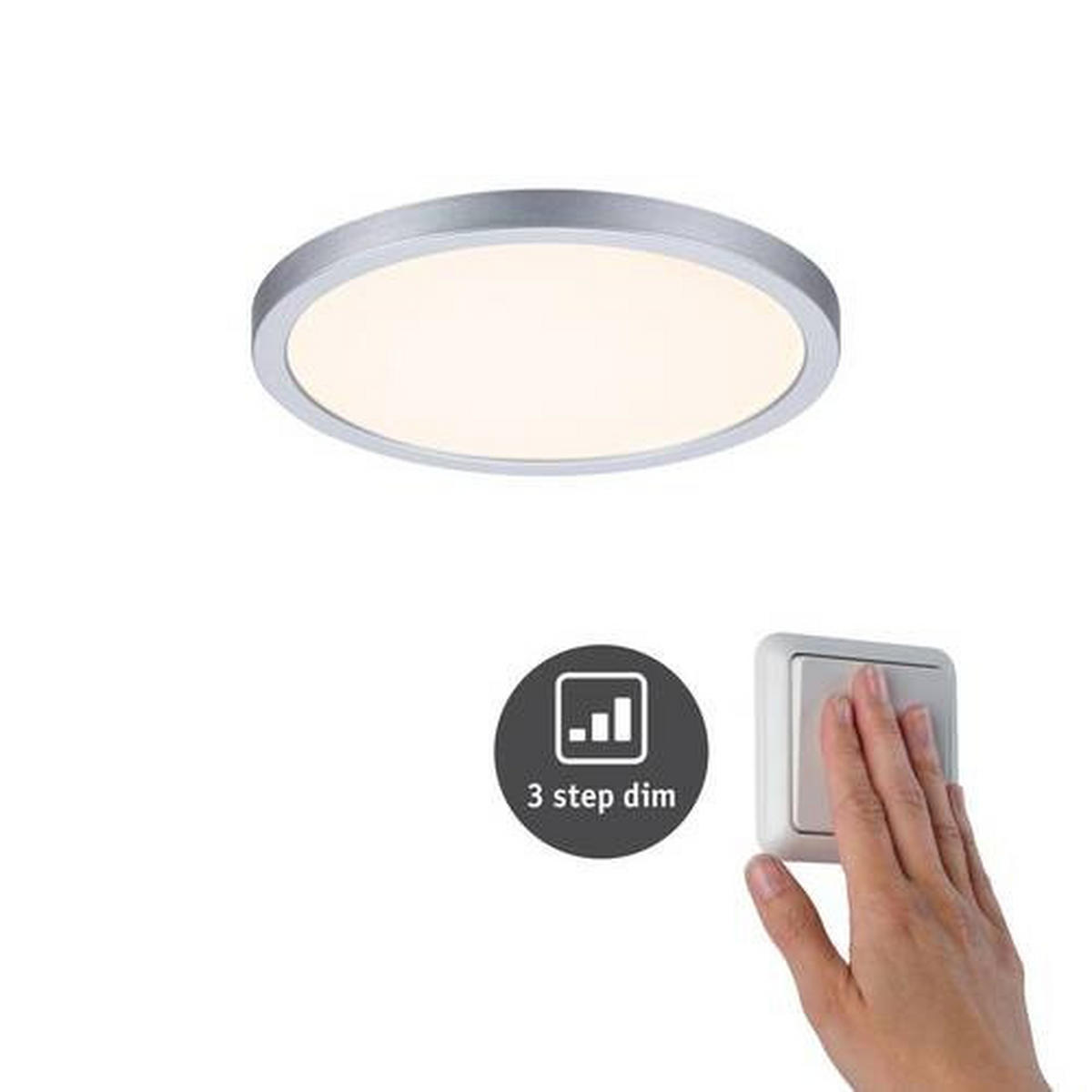 LED-PANEEL 17,5 cm  - Chromfarben, Design, Kunststoff (17,5cm) - Paulmann