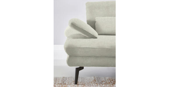 ECKSOFA in Velours Ecru 310/180 cm - Ecru/Schwarz, Design, Textil/Metall (310/180cm) - Dieter Knoll