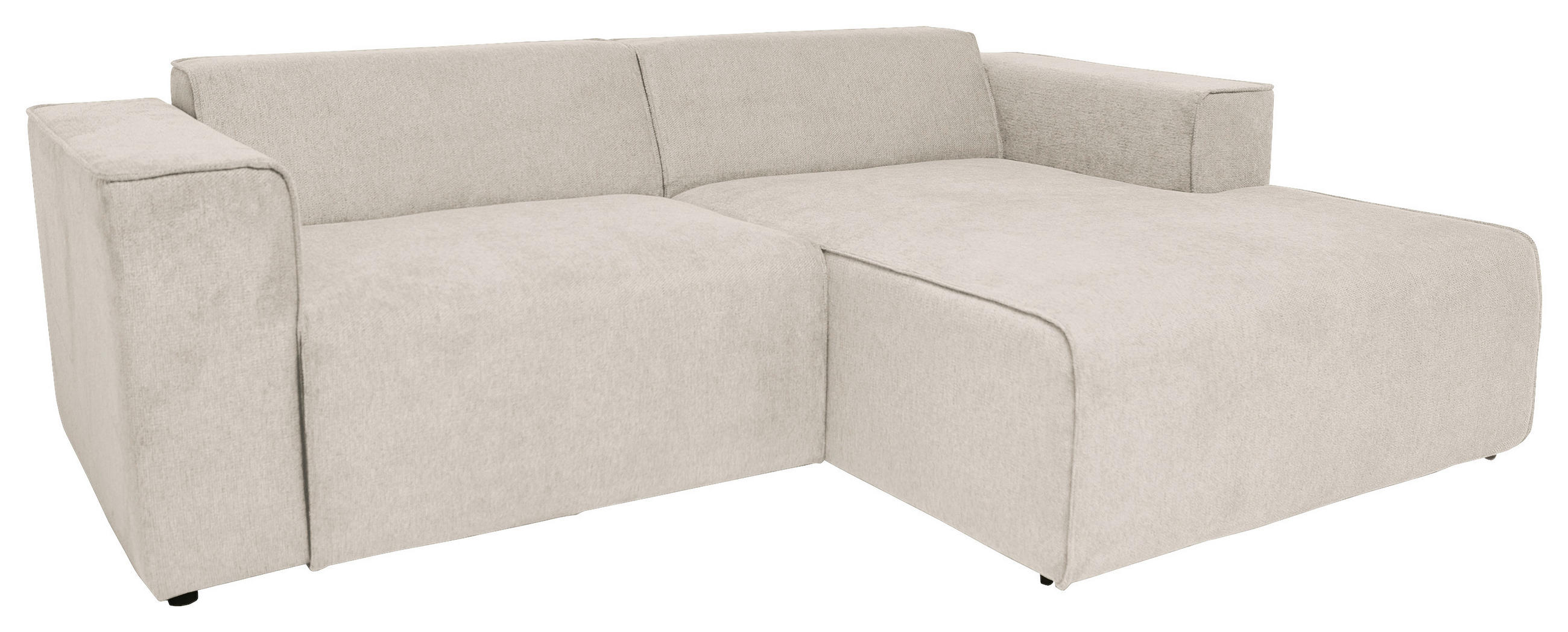 ECKSOFA Creme Struktur  - Creme/Schwarz, Design, Kunststoff/Textil (234/161cm) - P & B