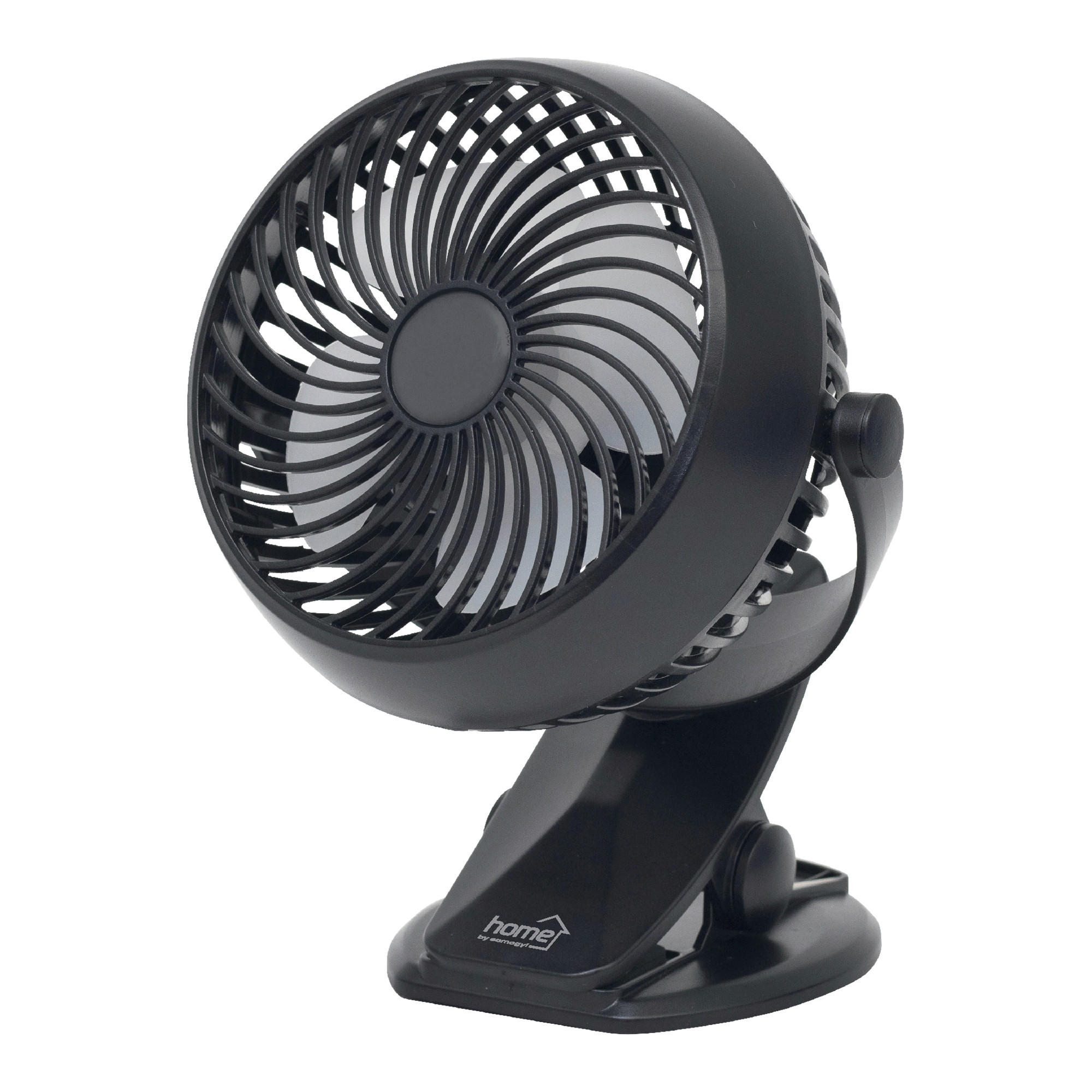 ASZTALI VENTILÁTOR - sötétszürke, Basics, műanyag/fém (15/13/19cm)