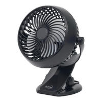 ASZTALI VENTILÁTOR - sötétszürke, Basics, műanyag/fém (15/13/19cm)