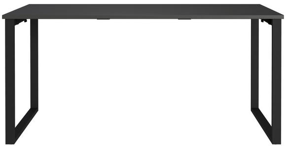 SCHREIBTISCH 160/80/75 cm, Graphitfarben, Schwarz, in verschiedenen Holz-Dekoren erhältlich, justierbare Füße  - Graphitfarben/Schwarz, MODERN, Holzwerkstoff/Metall (160/80/75cm) - Novel