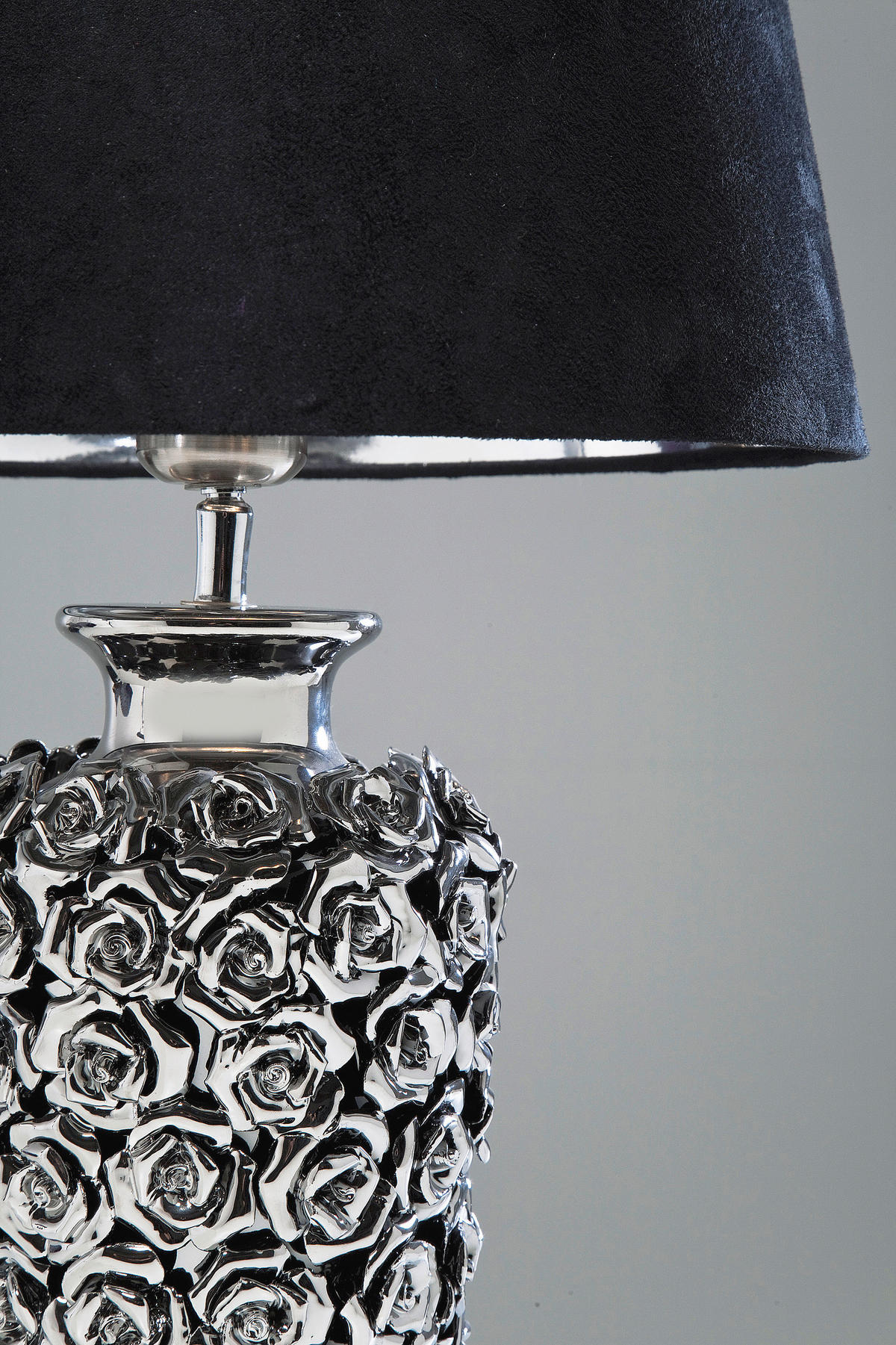 TISCHLEUCHTE 33/56/33 cm   - Chromfarben/Schwarz, Design, Keramik/Kunststoff (33/56/33cm) - Kare-Design
