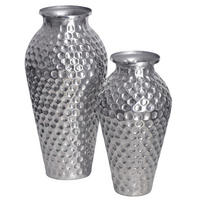 DEKOVASE  - Silberfarben, Design, Metall (26/51/26cm) - Livetastic