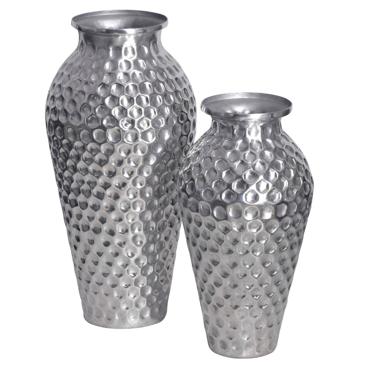 DEKOVASE  - Silberfarben, Design, Metall (26/51/26cm) - Livetastic