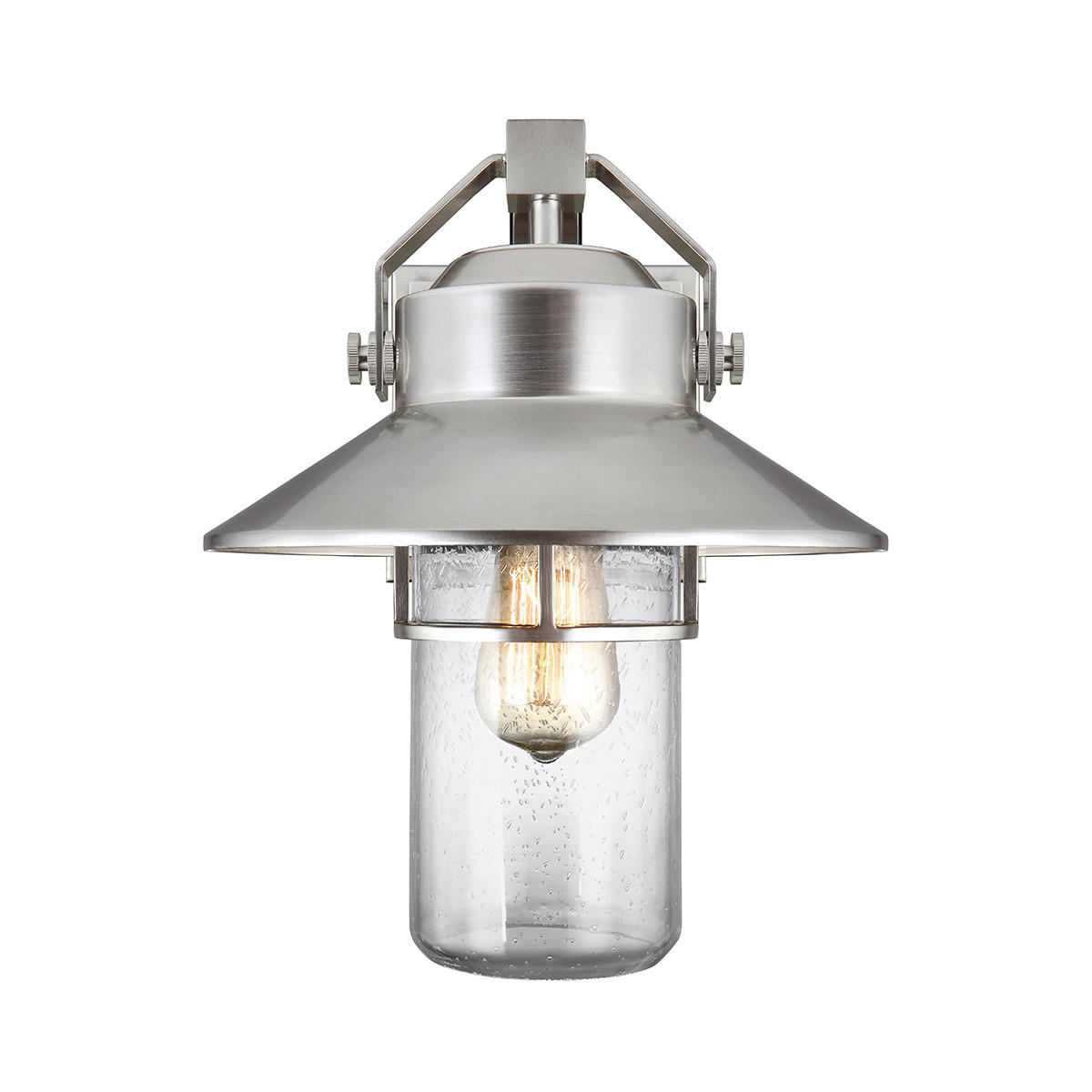 AUSSENWANDLEUCHTE - Edelstahlfarben/Grau, Konventionell, Glas/Kunststoff (26.7/32.8/31.1cm) - Elstead Lighting
