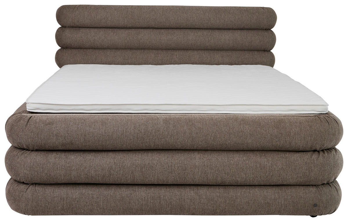 BOXSPRINGBETT 160/200 cm,  in Braun, Bettkasten, Topper, Matratzen, H3 = fest  - Schwarz/Braun, Design, Kunststoff/Textil (160/200cm) - Tom Tailor
