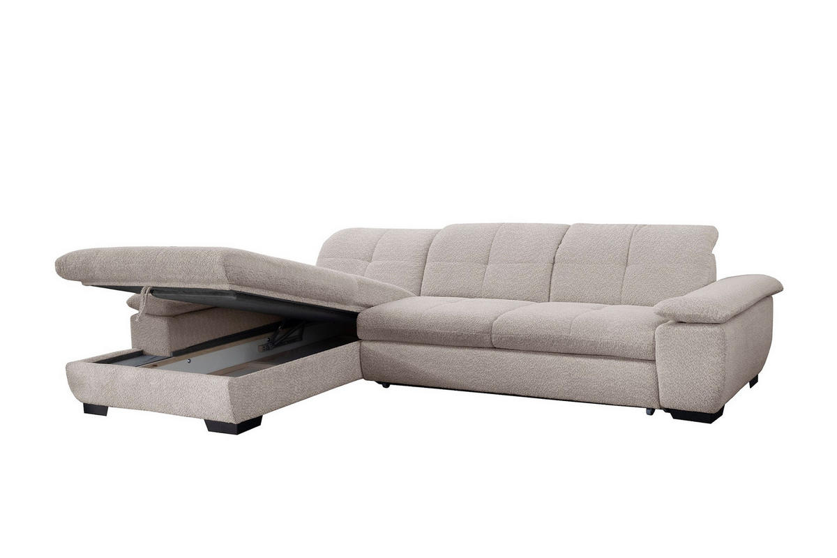 SAROKGARNITÚRA textil bézs  - bézs/fekete, Design, textil/fém (204/297cm) - Xora