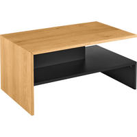 COUCHTISCH Eiche furniert 90/55/42,5 cm rechteckig Schwarz, Eichefarben  - Eichefarben/Schwarz, Design, Holz/Holzwerkstoff (90/55/42,5cm) - Carryhome