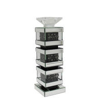 SUPORT PENTRU LUMÂNĂRI - argintiu/negru, Trend, sticlă/material pe bază de lemn (13/39/13cm) - Ambia Home