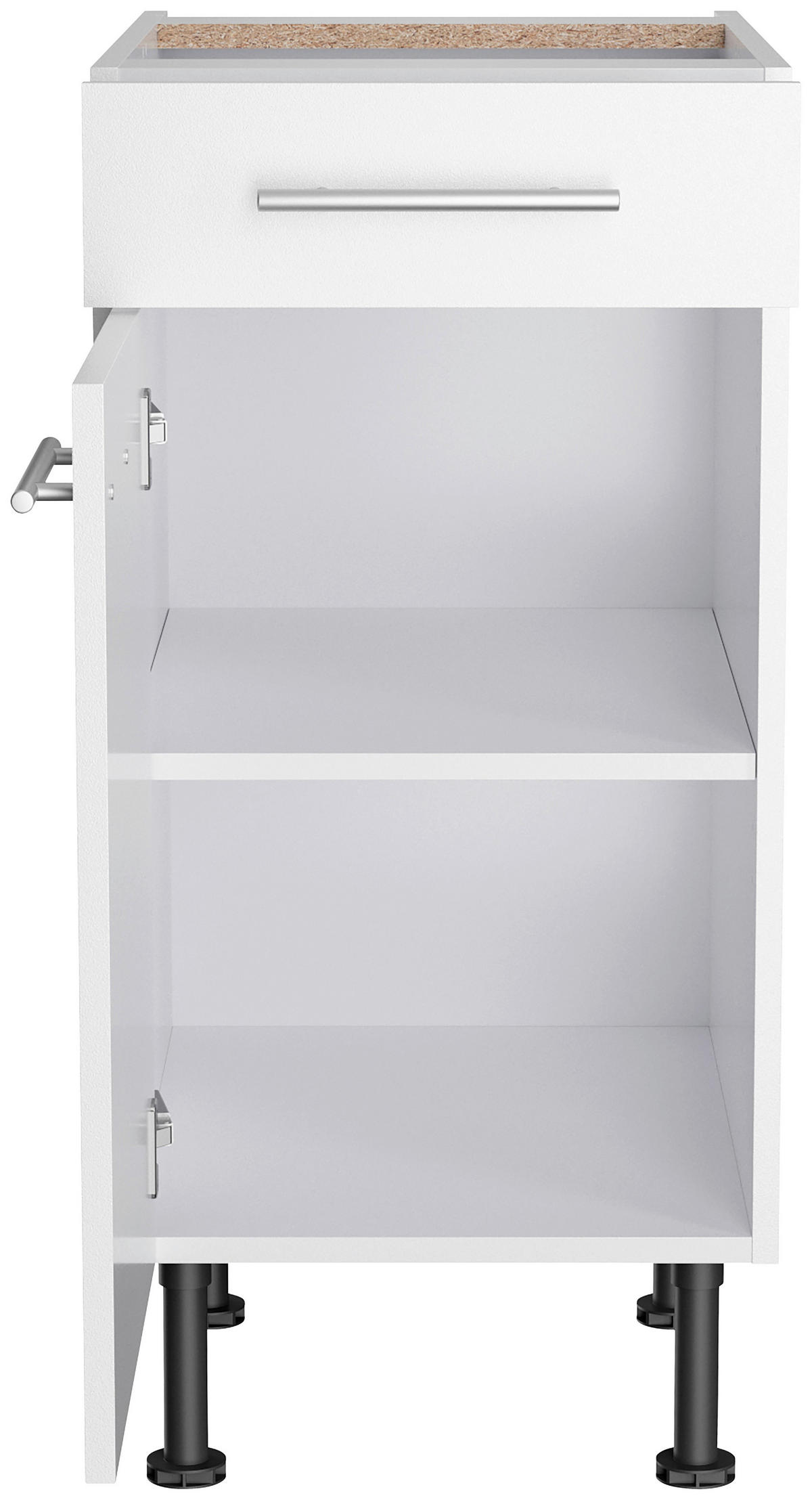 KÜCHENLEERBLOCK 270 cm   in Weiß  - Edelstahlfarben/Anthrazit, Basics, Holzwerkstoff/Metall (270cm) - Optifit