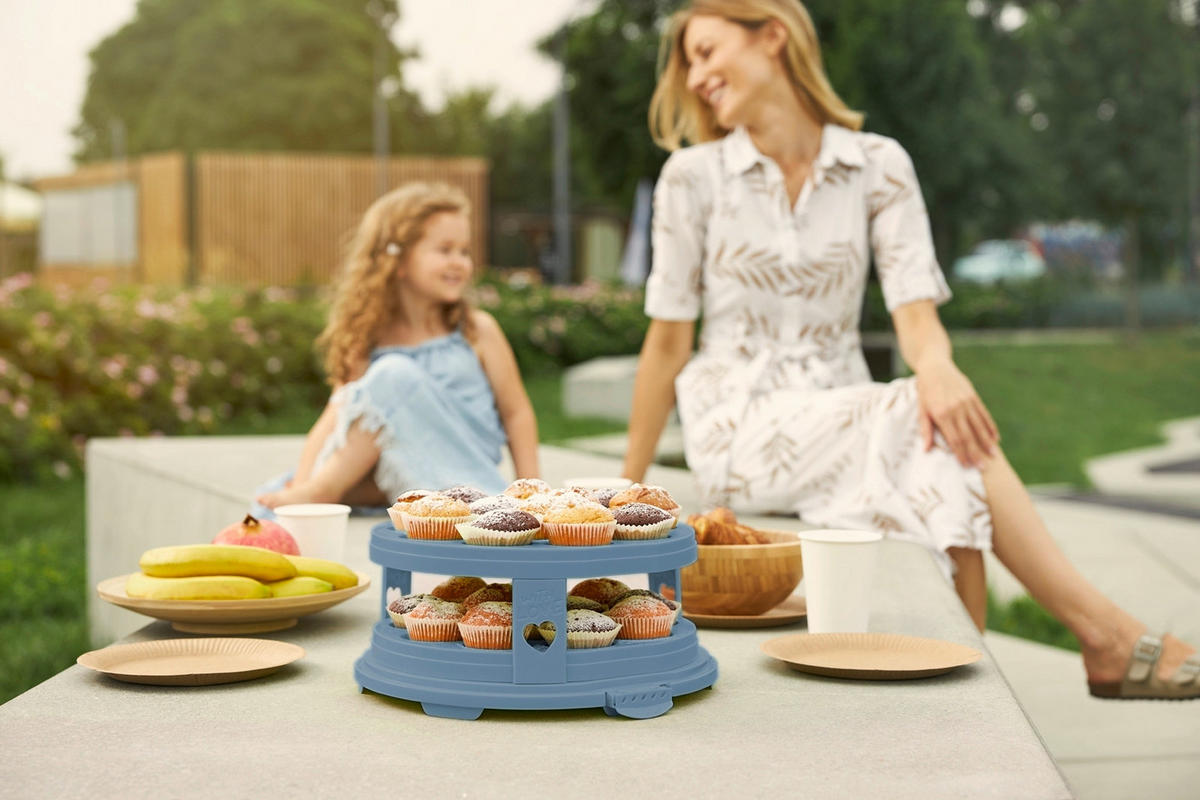 KUCHENTRANSPORTBOX 35,5/34,5/26 cm  - Blau/Transparent, Basics, Kunststoff (35,5/34,5/26cm) - Rotho