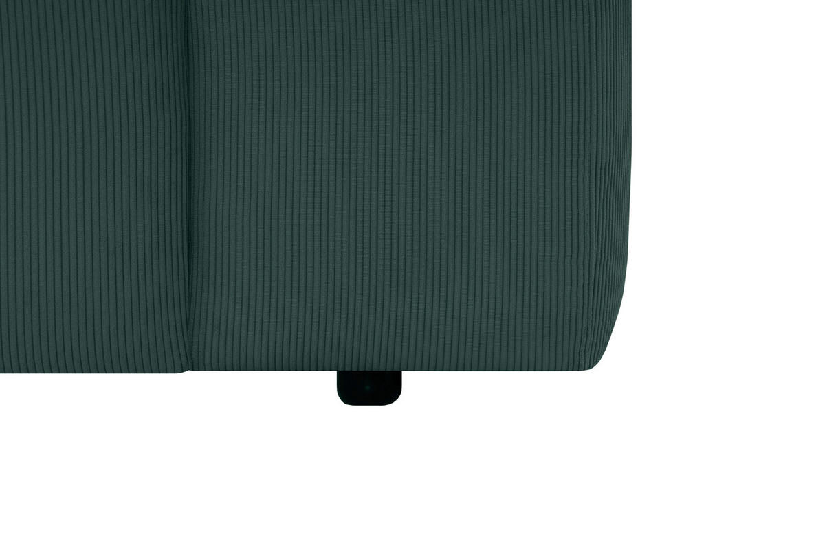 ECKSOFA HANNAH Grün Cord  - Schwarz/Grün, Design, Kunststoff/Textil (200/304cm) - MID.YOU
