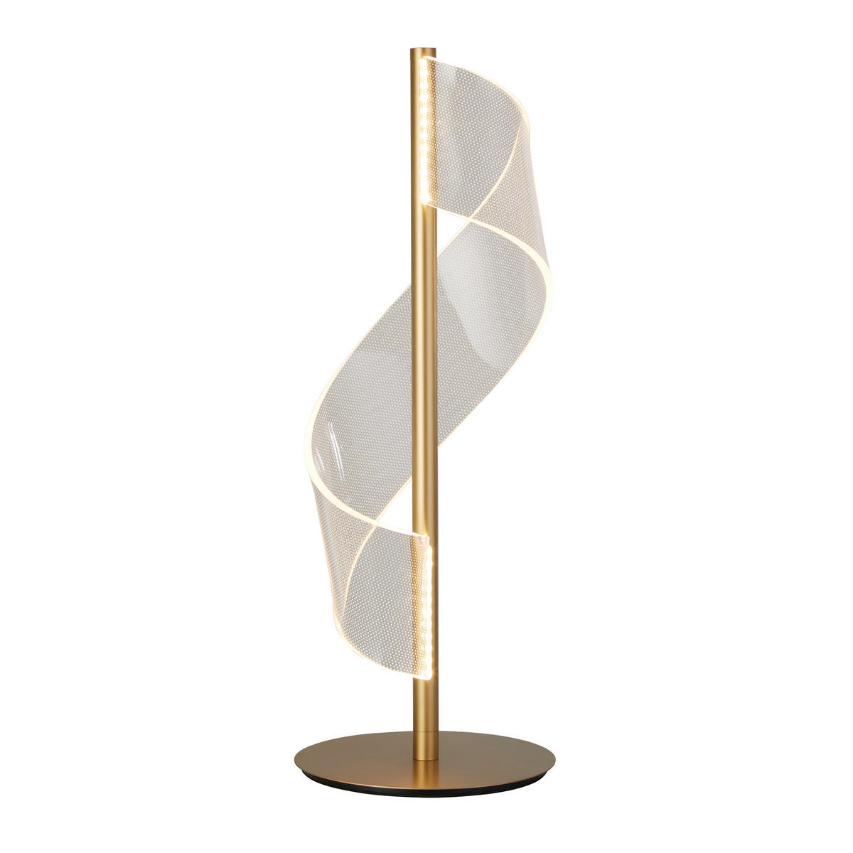 LED ASZTALI LÁMPA - krómszínű/áttetsző, Design, műanyag/fém (18/18/49,5cm)