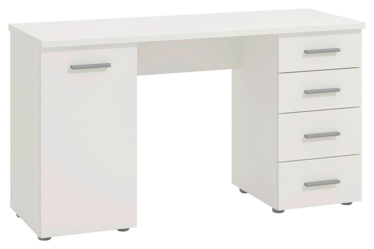 ÍRÓASZTAL 135/74/50 cm  - fehér, Basics, faalapú anyag (135/74/50cm) - Xora