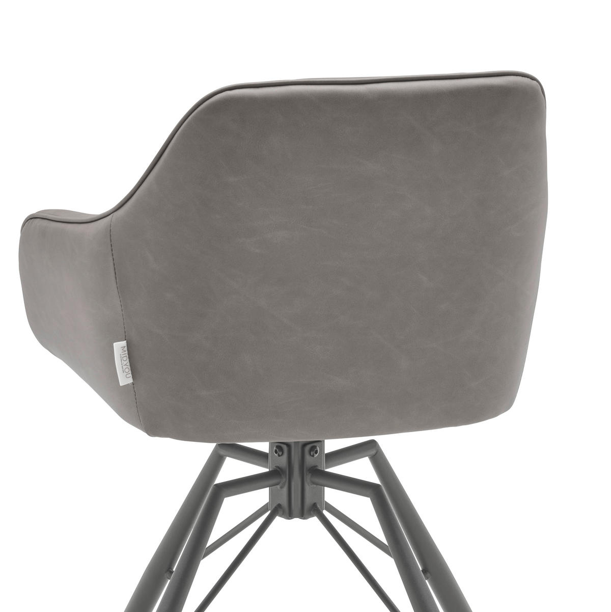 ŽIDLE S PODRUČKAMI, železo, vzhled kůže, šedá, černá - šedá/černá, Lifestyle, kov/textil (58.5/82.5/54.5cm) - MID.YOU