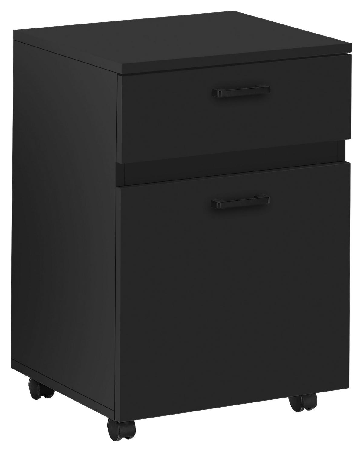 ROLLCONTAINER 45/65/40 cm  - Schwarz, KONVENTIONELL, Holzwerkstoff/Metall (45/65/40cm) - Stylife