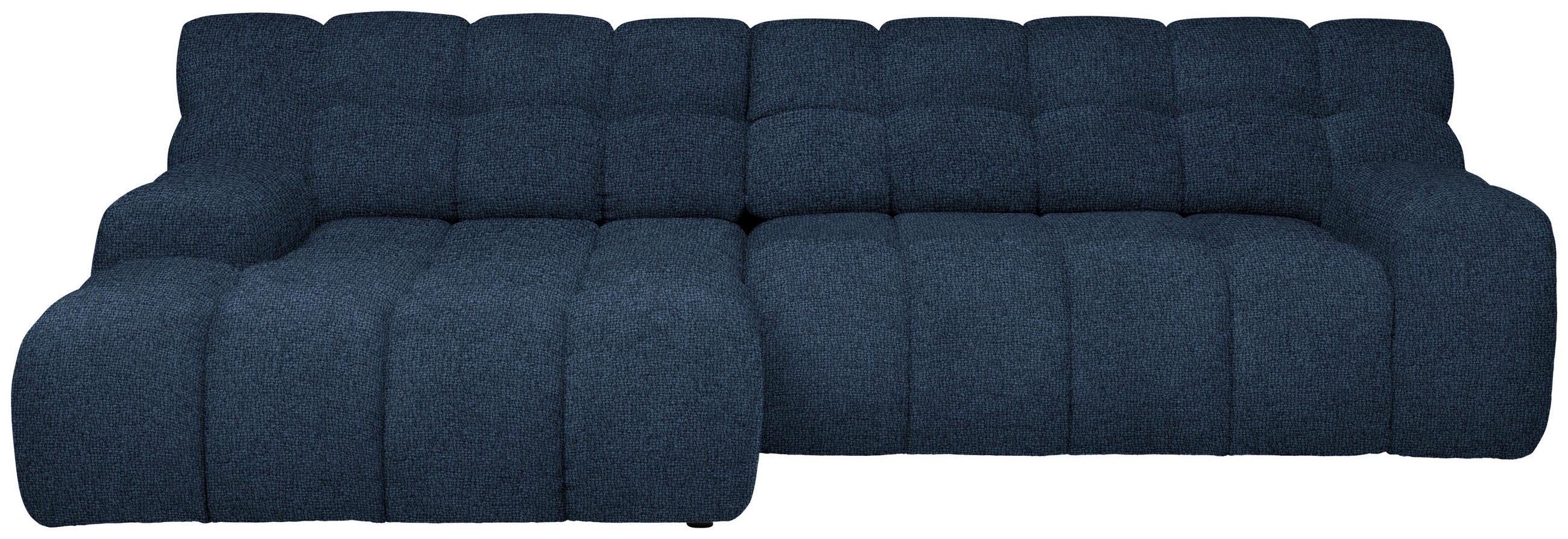 ECKSOFA in Webstoff Dunkelblau  - Schwarz/Dunkelblau, Modern, Kunststoff/Textil (180/297cm) - Welnova