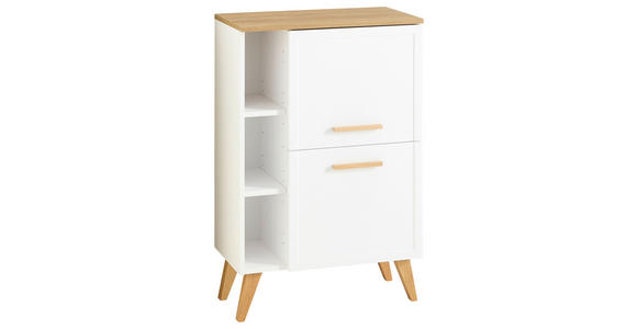 UNTERSCHRANK 60,2/76,8/32,5 cm   - Eichefarben/Weiß, KONVENTIONELL, Glas/Holz (60,2/76,8/32,5cm) - Xora