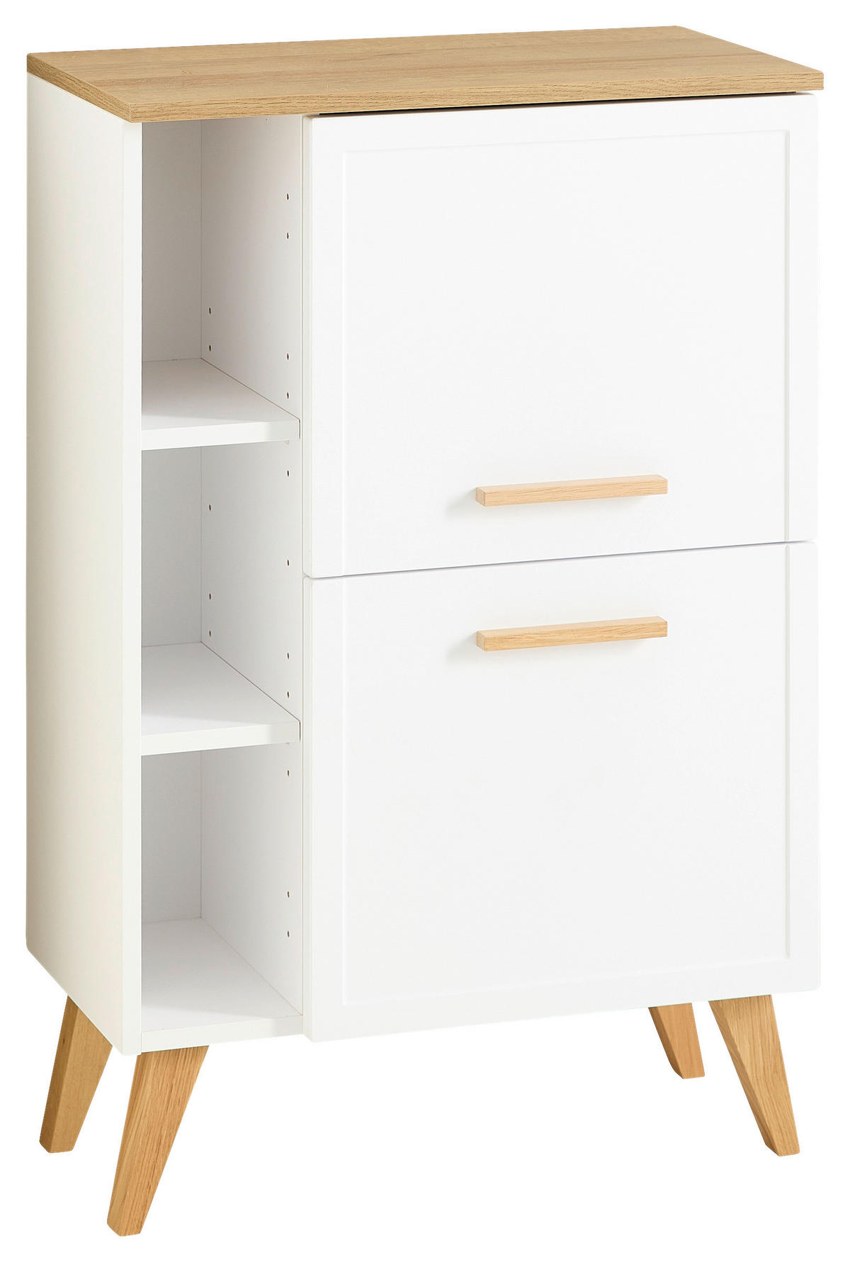 UNTERSCHRANK 60,2/76,8/32,5 cm   - Eichefarben/Weiß, KONVENTIONELL, Glas/Holz (60,2/76,8/32,5cm) - Xora