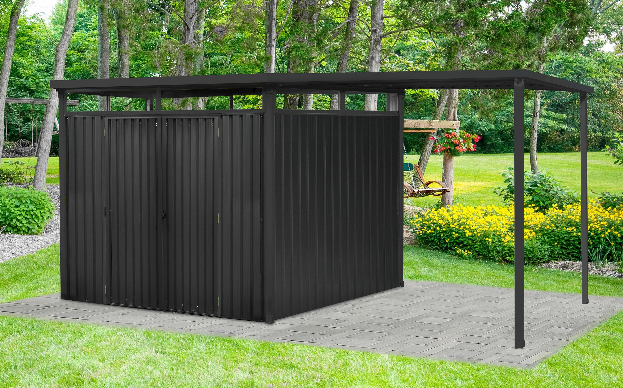 GERÄTEHAUS 576/226/245 cm  - Anthrazit, Basics, Metall (576/226/245cm)