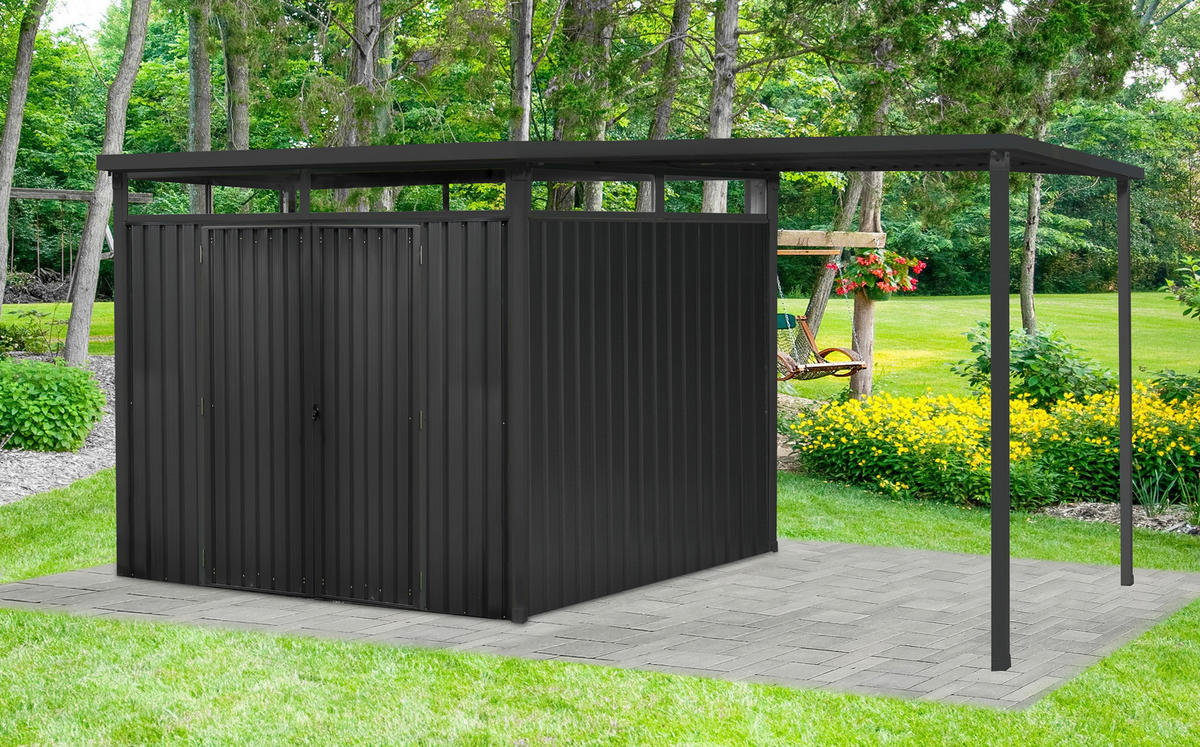 GERÄTEHAUS 576/226/245 cm  - Anthrazit, Basics, Metall (576/226/245cm)