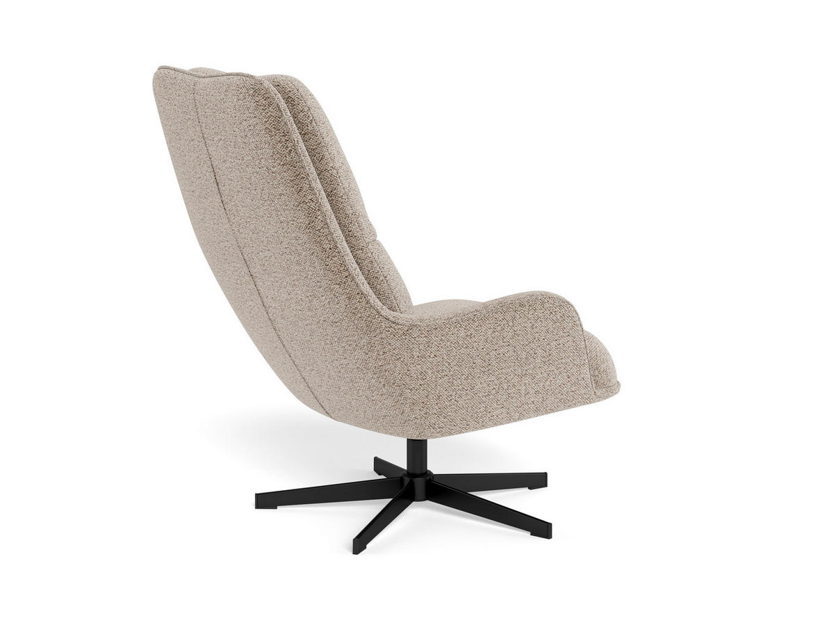 SESSEL in Bouclé Schwarz, Beige  - Beige/Schwarz, MODERN, Textil/Metall (72/93/84cm) - Livetastic