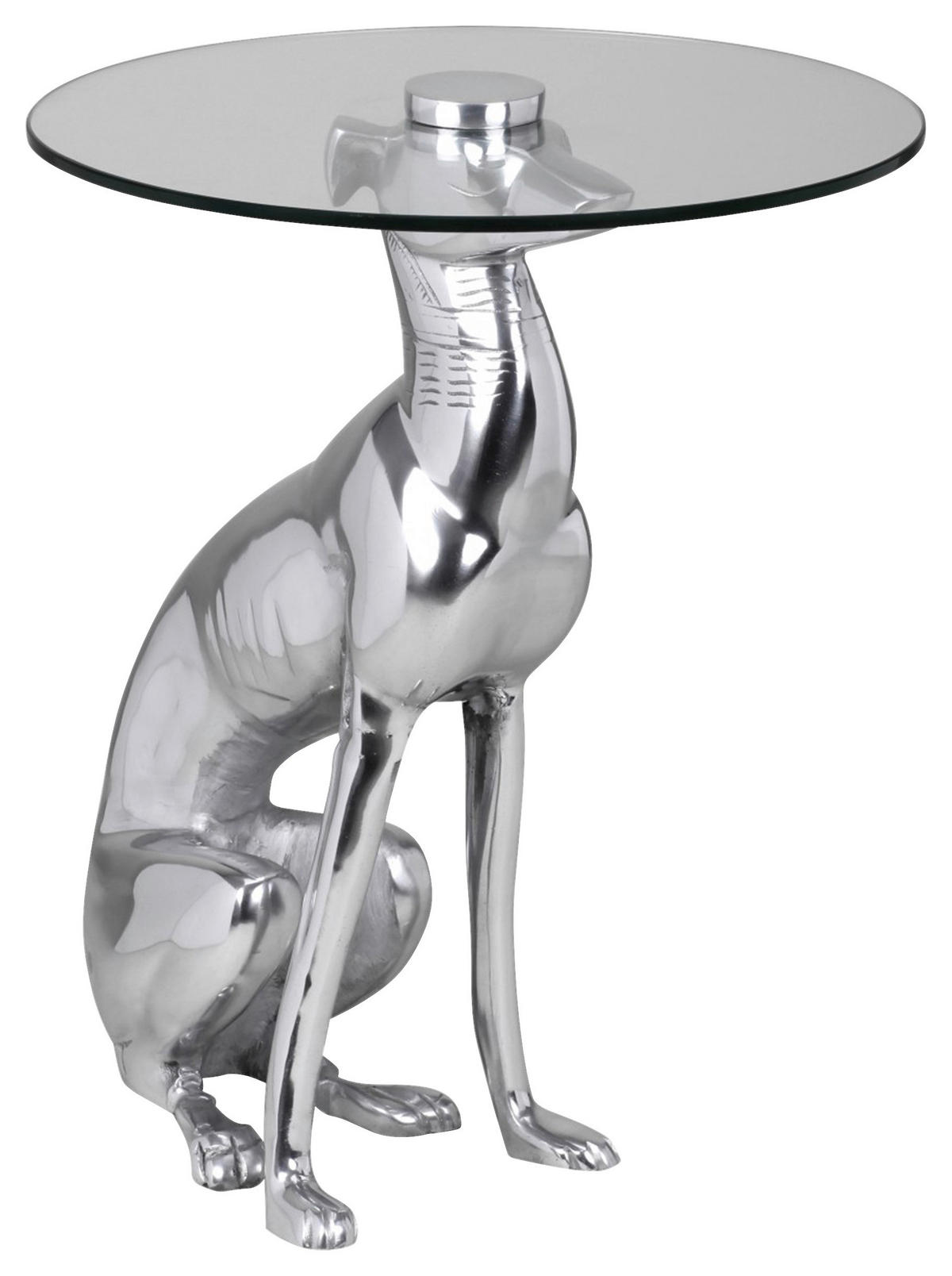 POMOĆNI STOLIĆ srebrne boje  metal   - srebrne boje, Moderno, staklo/metal (40/40/50cm) - MID.YOU