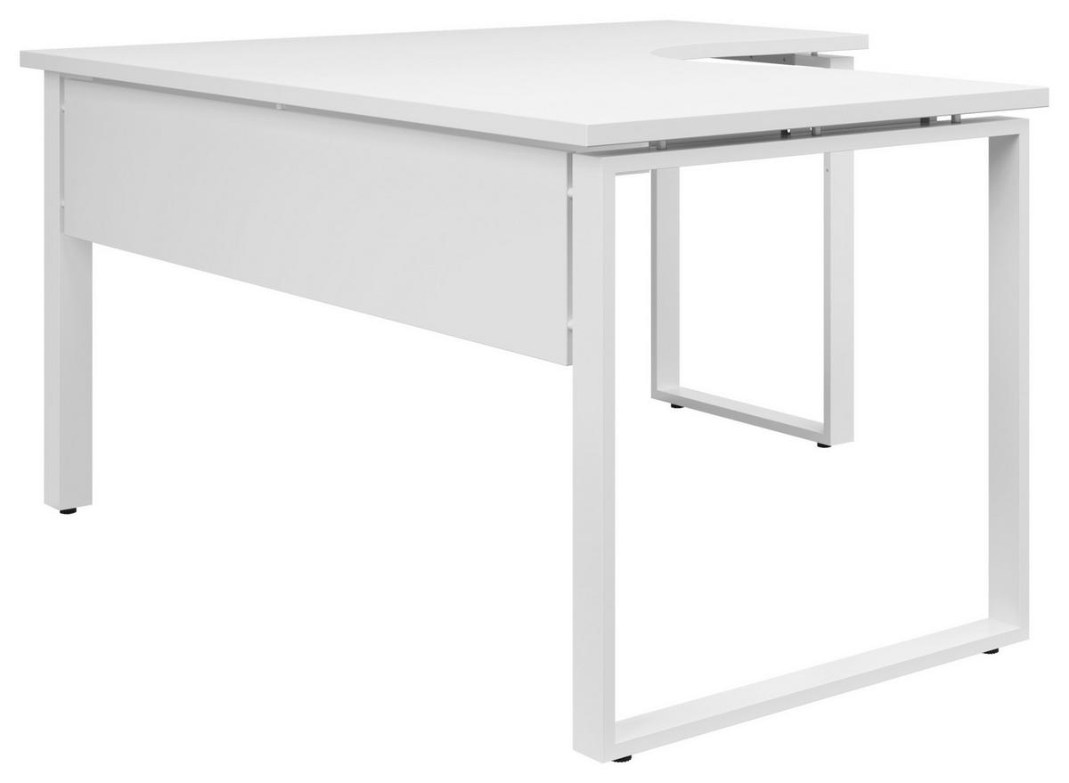 ECKSCHREIBTISCH 160/140/77,8 cm  in Weiß  - Weiß, KONVENTIONELL, Holzwerkstoff/Metall (160/140/77,8cm) - Voleo