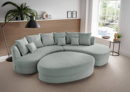 HOCKER Cord Hellblau  - Schwarz/Hellblau, Design, Kunststoff/Textil (150/38/96cm) - Livetastic