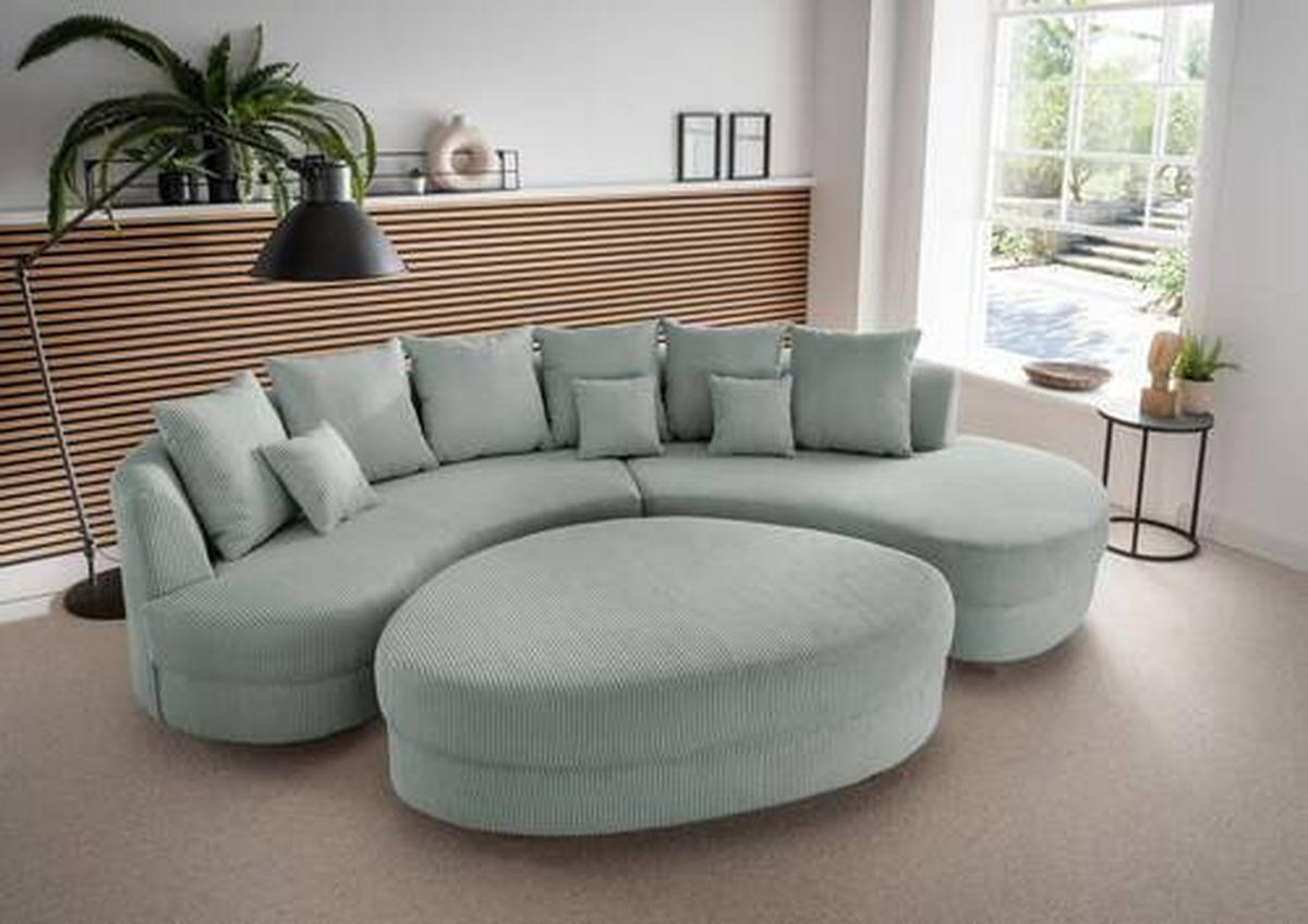 HOCKER Cord Hellblau  - Schwarz/Hellblau, Design, Kunststoff/Textil (150/38/96cm) - Livetastic