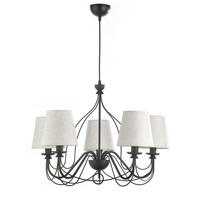 KRONLEUCHTER 65/65/130 cm   - Creme/Schwarz, KONVENTIONELL, Textil/Metall (65/65/130cm)