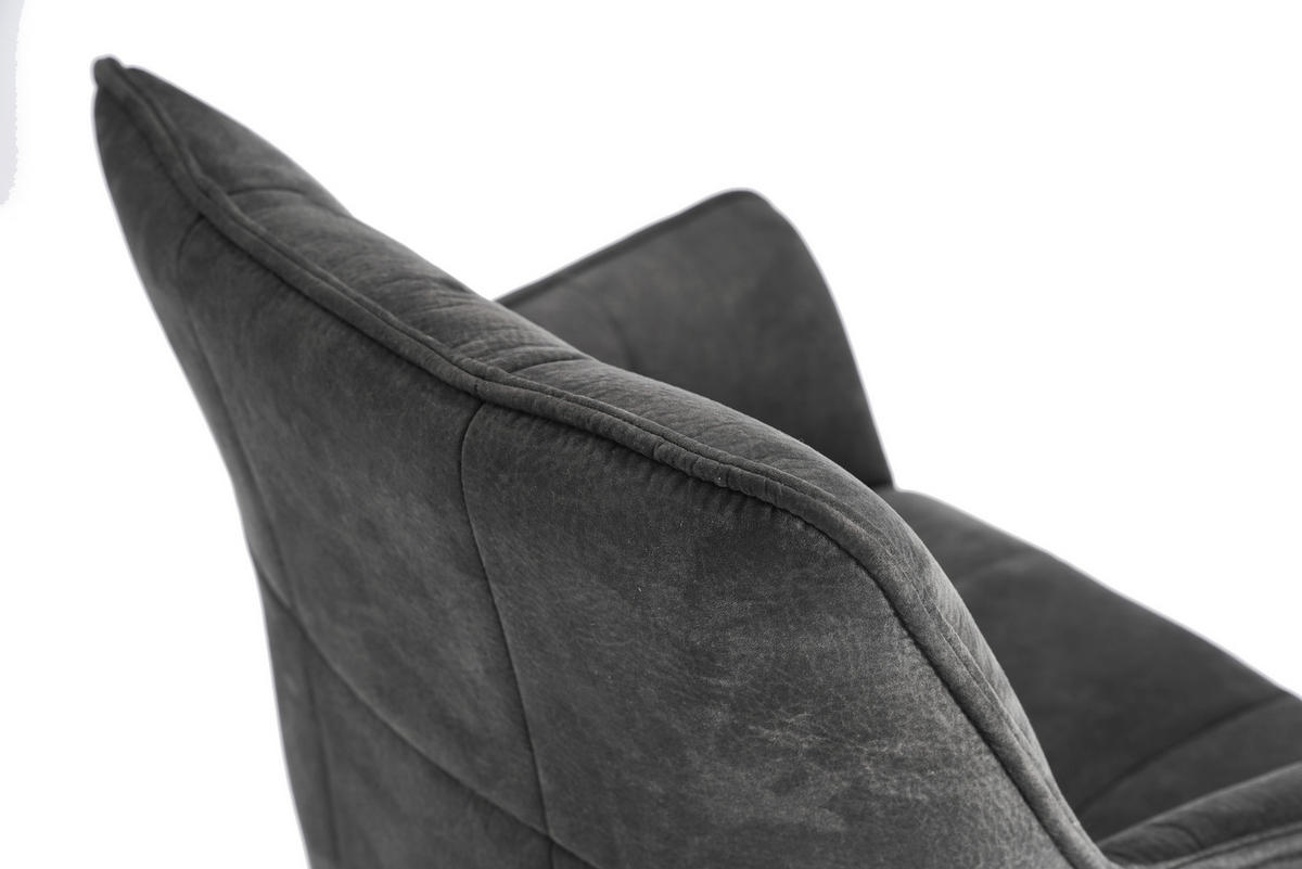 ARMLEHNSTUHL  Sitzfläche 360° drehbar, inklusive Armlehnen, automatische Rückholfunktion Mikrofaser  - Anthrazit/Schwarz, Design, Textil/Metall (65/85/63cm) - Novel