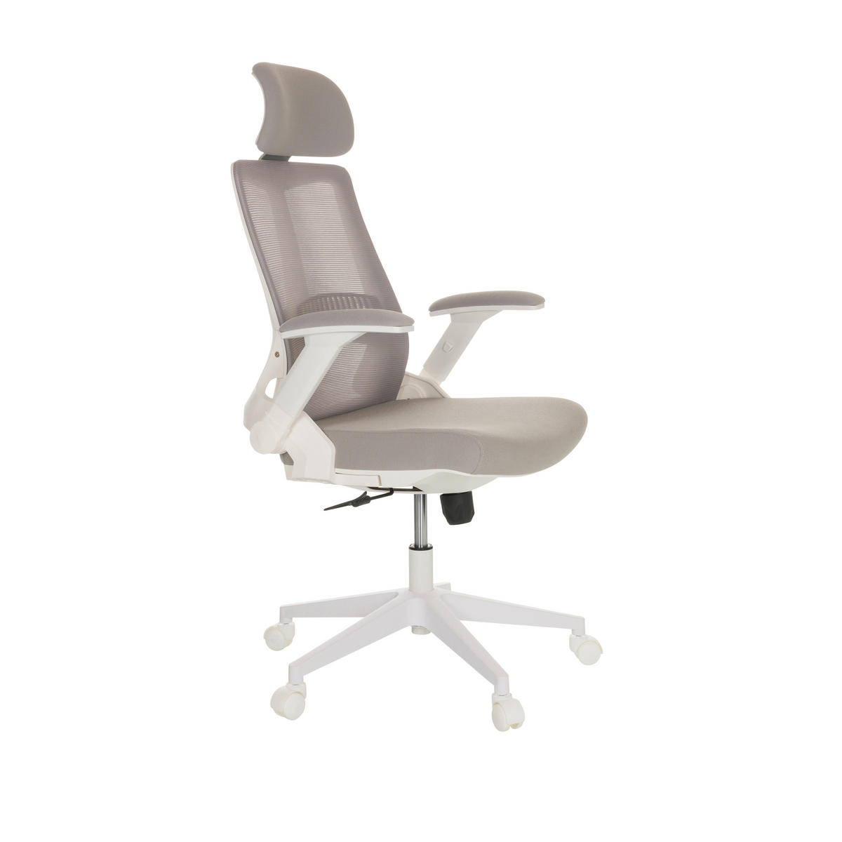 OTOČNÁ ŽIDLE, šedá - šedá/bílá, Basics, textil/plast (68/113-127/68cm) - MID.YOU