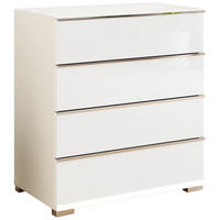KOMMODE  in 75/82/42 cm  - Chromfarben/Weiß, Design, Glas/Holzwerkstoff (75/82/42cm) - Musterring