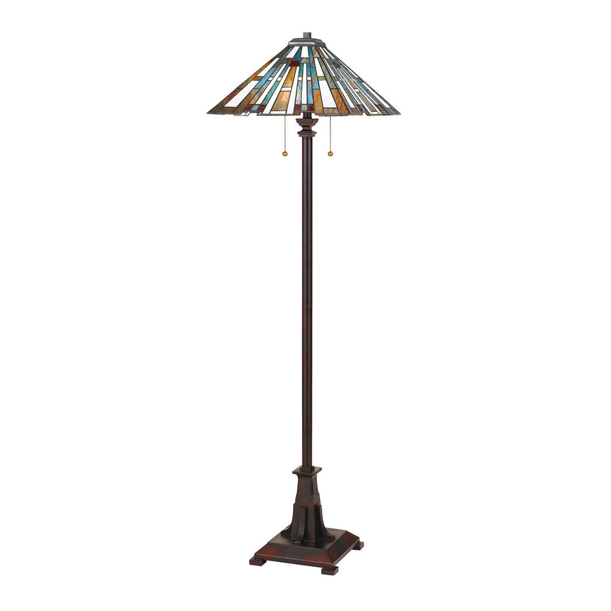 STEHLEUCHTE 30/157,80 cm    - Dunkelbraun/Multicolor, KONVENTIONELL, Glas/Naturmaterialien (30/157,80cm) - Elstead Lighting