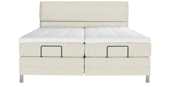 BOXSPRINGBETT 160/200 cm  in Creme  - Chromfarben/Creme, KONVENTIONELL, Kunststoff/Textil (160/200cm) - Voleo