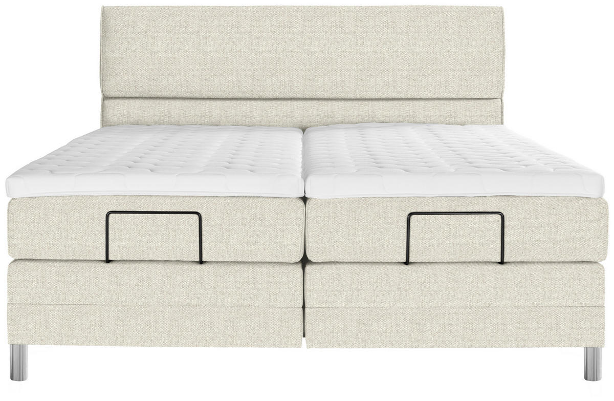 BOXSPRINGBETT 180/200 cm  in Creme  - Chromfarben/Creme, Konventionell, Kunststoff/Textil (180/200cm) - Voleo