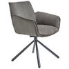 ARMLEHNSTUHL  in Cord  - Schwarz/Grau, Design, Textil/Metall (60/84/65cm) - SetOne by Musterring