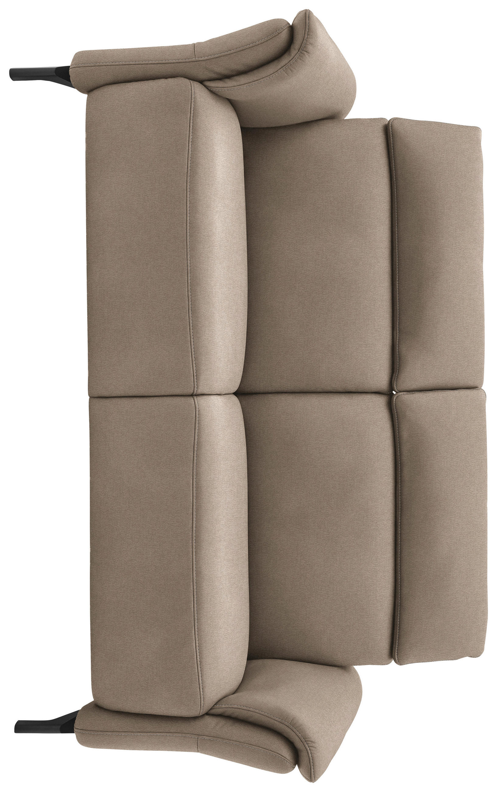 2-SITZER-SOFA in Mikrofaser Taupe  - Taupe/Schwarz, Konventionell, Textil/Metall (178/103/95cm) - Dieter Knoll
