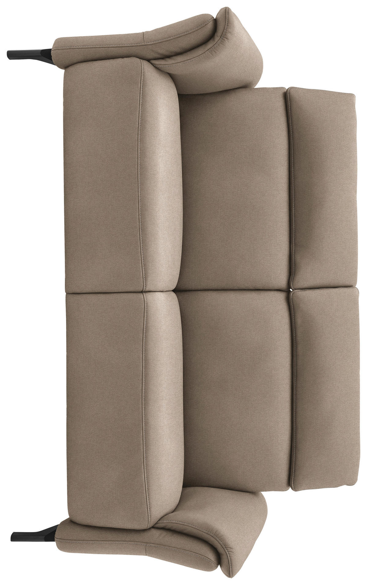 2-SITZER-SOFA in Mikrofaser Taupe  - Taupe/Schwarz, Konventionell, Textil/Metall (178/103/95cm) - Dieter Knoll