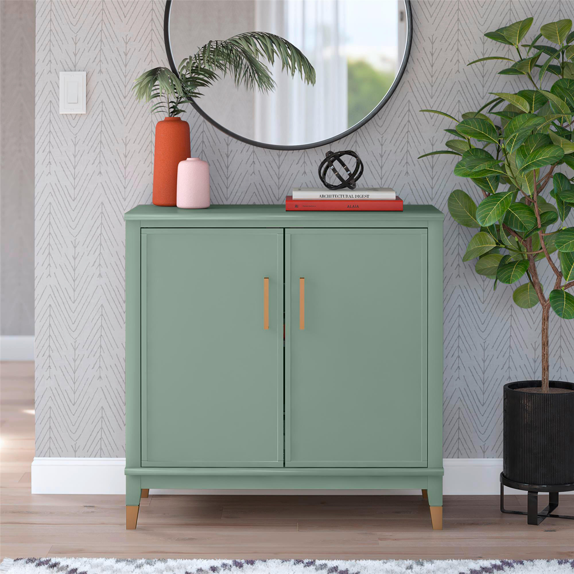 HIGHBOARD Westerleigh  in 86/85/41 cm  - Goldfarben/Hellgrün, Design, Holzwerkstoff/Metall (86/85/41cm) - MID.YOU
