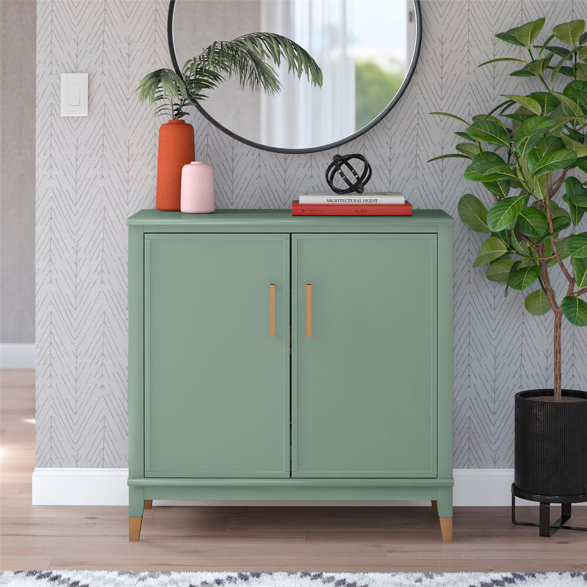 HIGHBOARD Westerleigh  in 86/85/41 cm  - Goldfarben/Hellgrün, Design, Holzwerkstoff/Metall (86/85/41cm) - MID.YOU