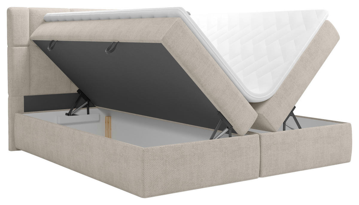 BOXBETT 180/200 cm  in Beige  - Beige/Schwarz, MODERN, Holz/Holzwerkstoff (180/200cm) - Boxxx