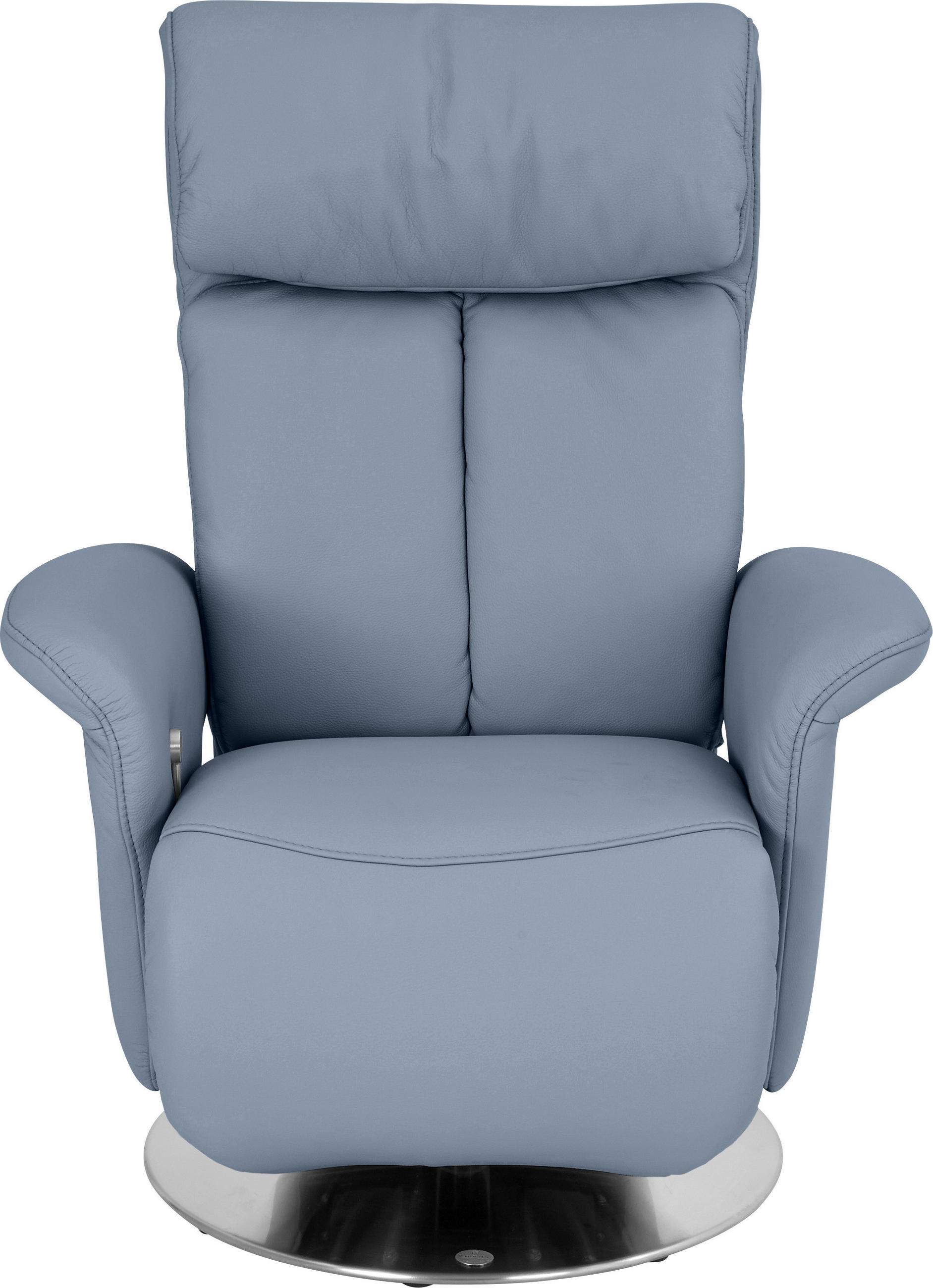 RELAXSESSEL in Leder Hellblau  - Edelstahlfarben/Hellblau, Design, Leder/Metall (82/109/90cm) - Himolla