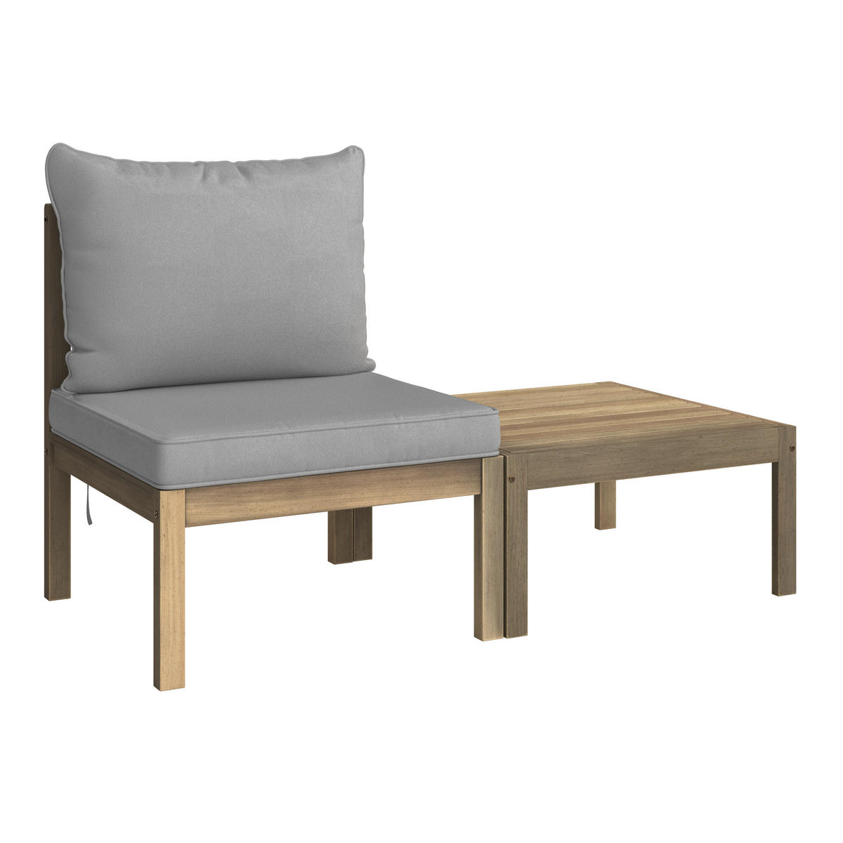 LOUNGEGARNITUR   Akazie vollmassiv  - Anthrazit/Teakfarben, MODERN, Holz/Kunststoff - Ambia Garden