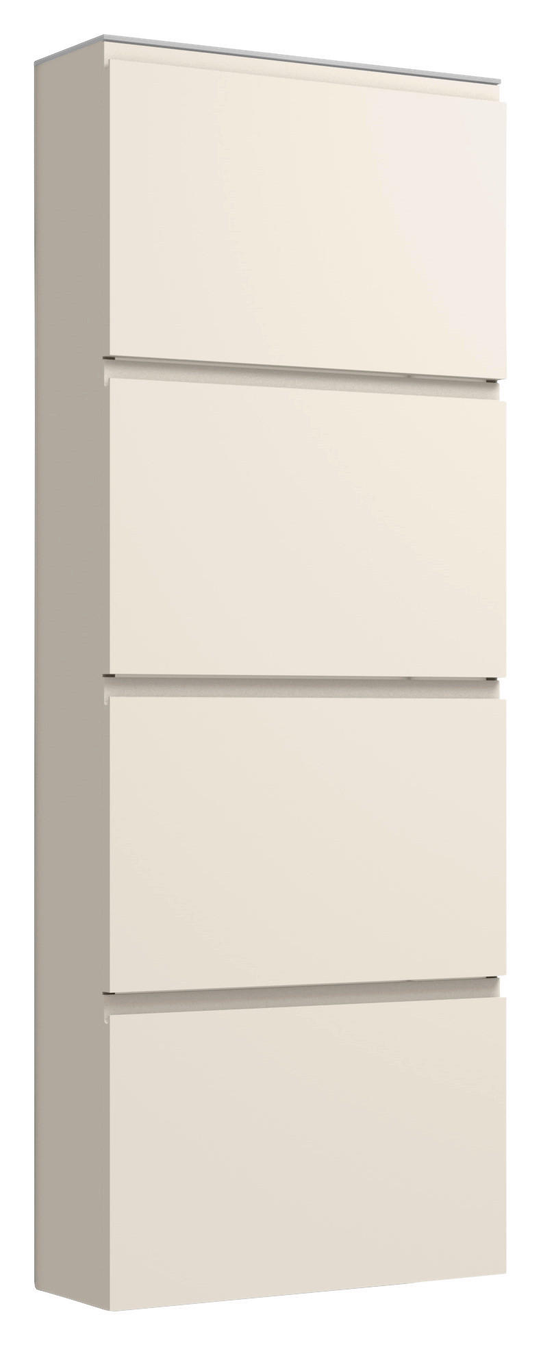 SCHUHKIPPER Gardasee in 60/161/22 cm - Taupe, Design, Glas/Holzwerkstoff (60/161/22cm) - Moderano